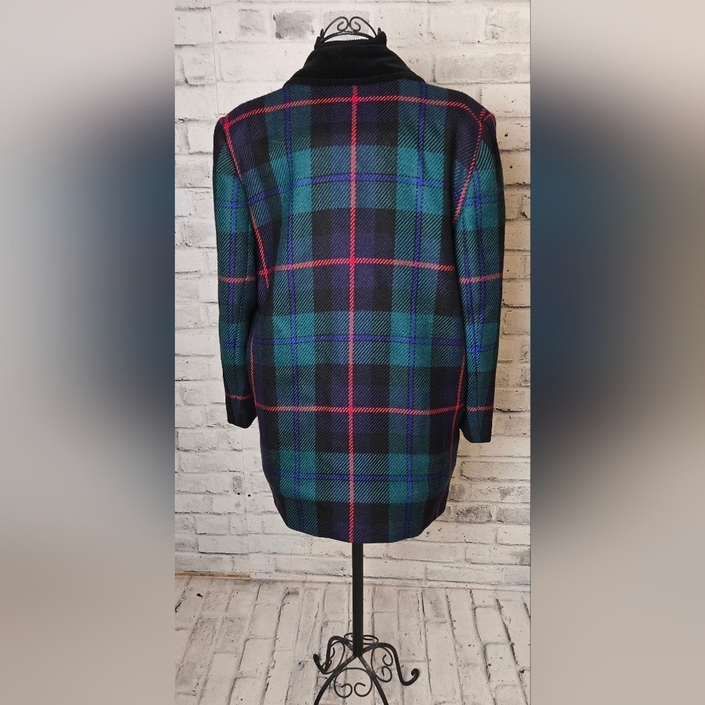 Vintage Liliane Burty Paris Wool Plaid Blazer Made in France 40 - Picture 5 of 16